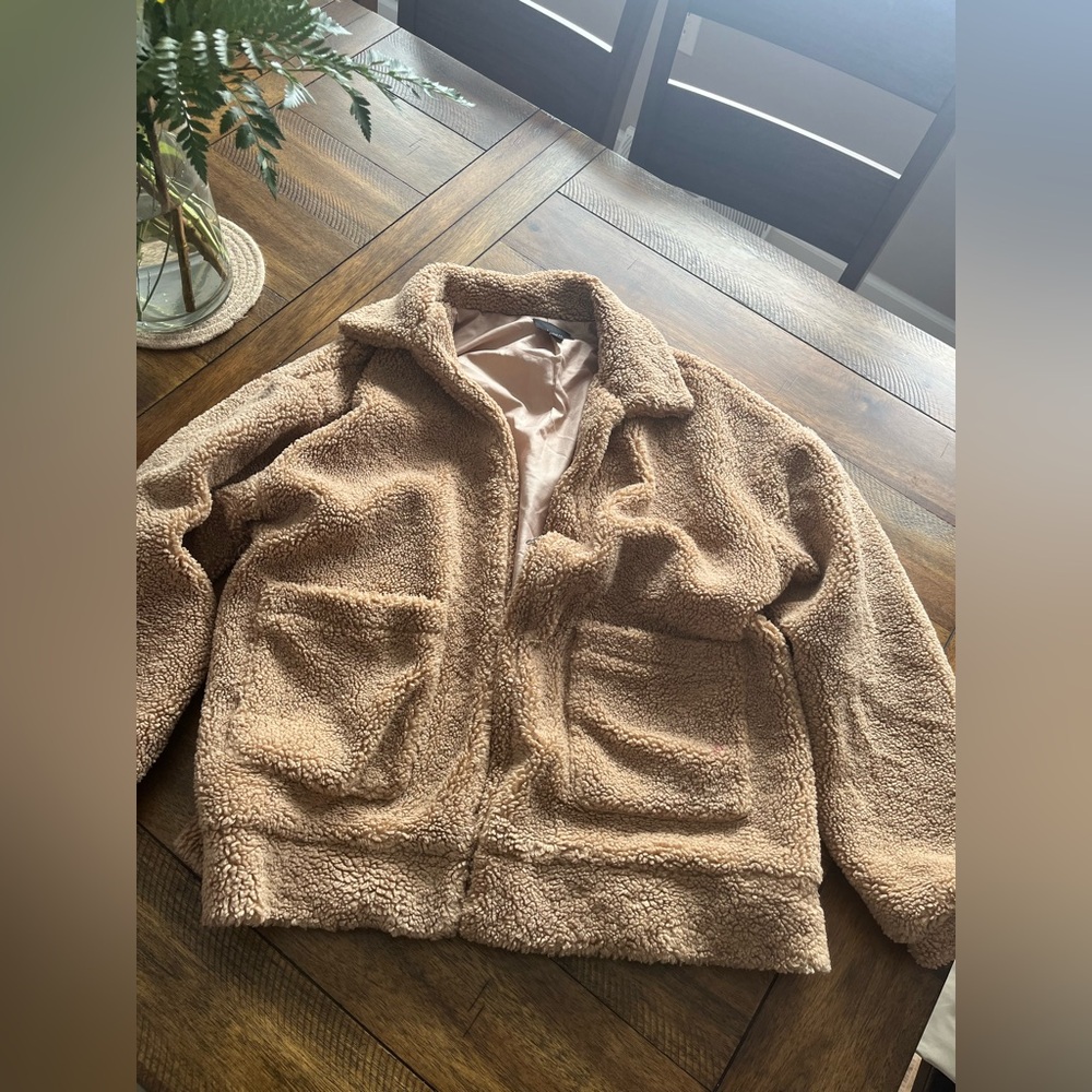 Oversized warm teddy coat with pockets